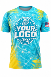 Tropical Sun Sparkle custom pool cleaning crew uniform t-shirt — front (tee-front)