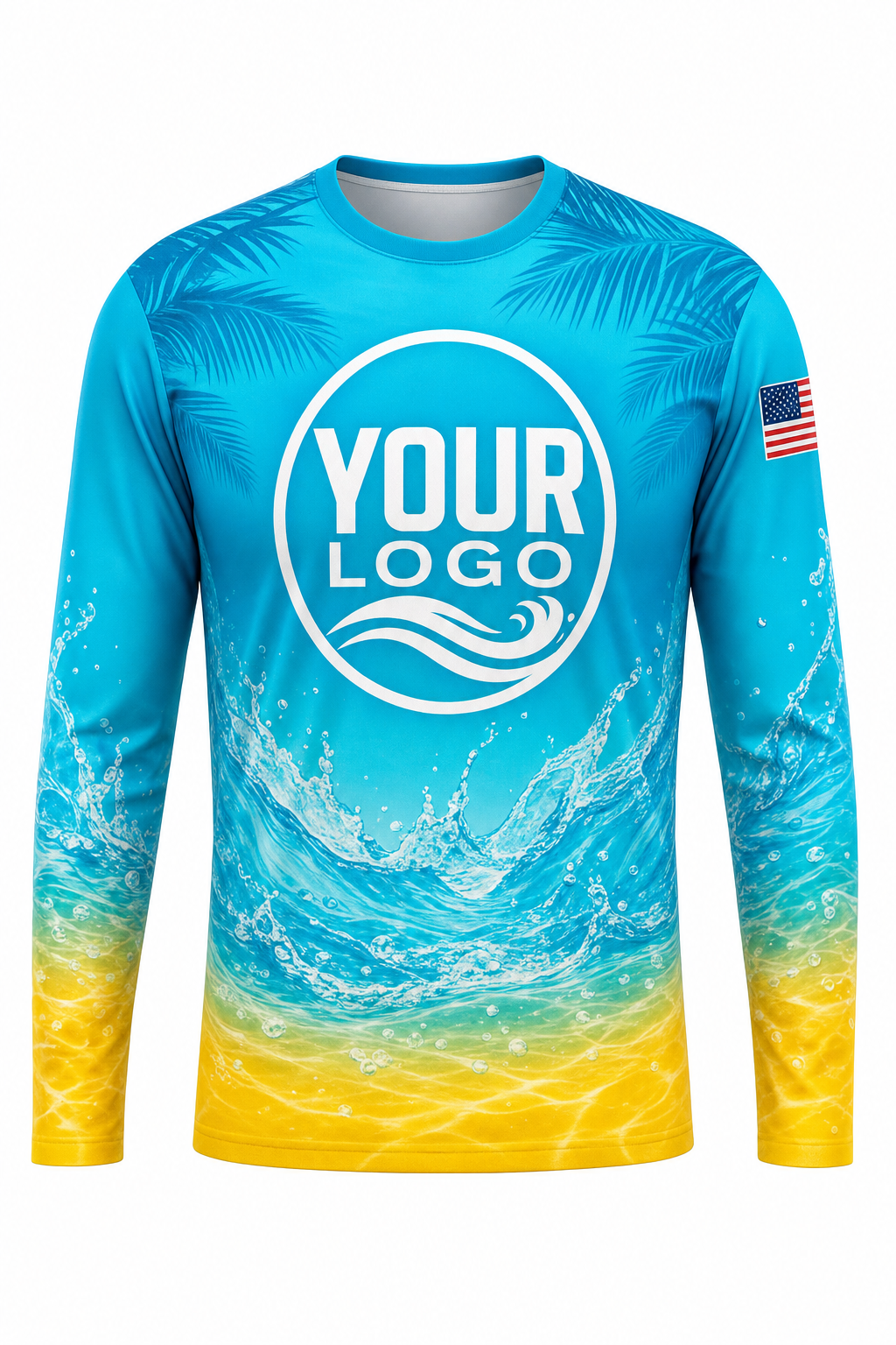 Tropical Splash custom pool cleaning crew uniform long-sleeve shirt — front (longsleeve-front)