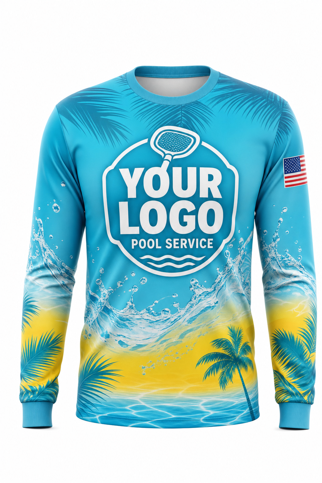 Tropical Splash custom pool cleaning crew uniform sweatshirt — front (sweatshirt-front)