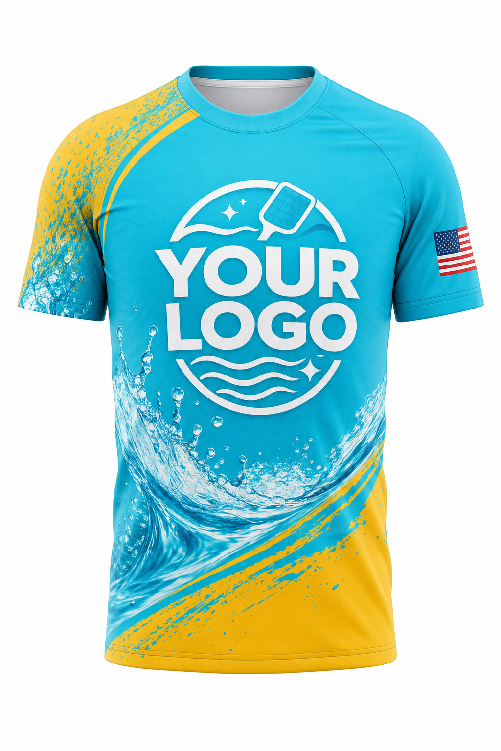 Tropical Splash custom pool cleaning crew uniform t-shirt — front (tee-front)