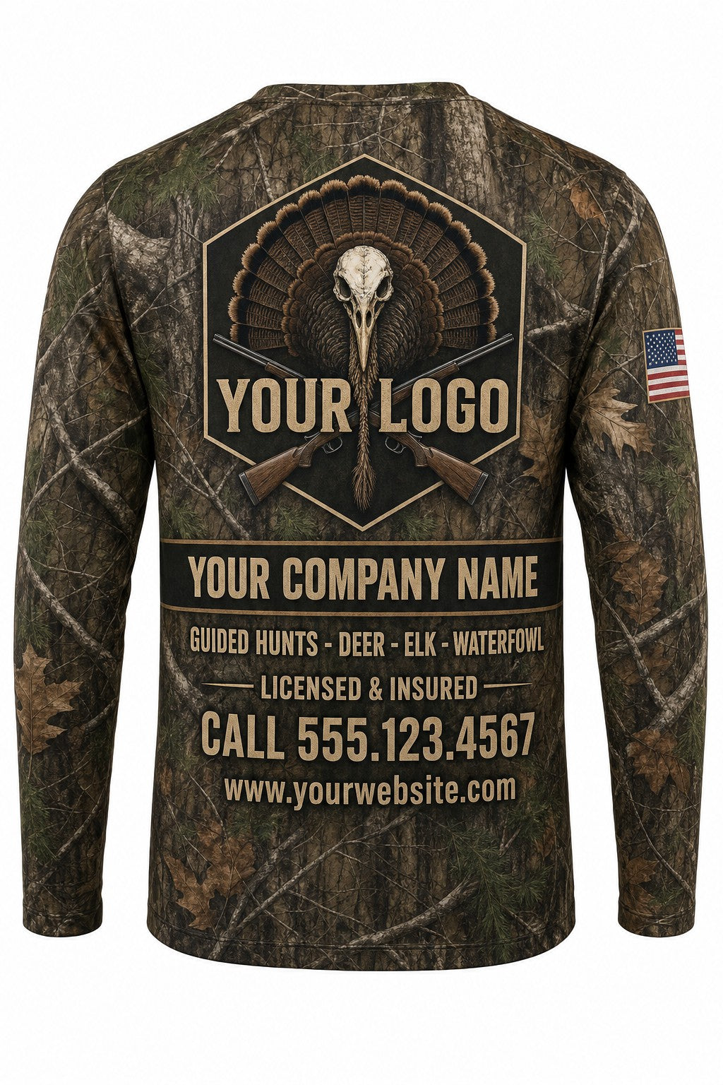 Turkey Fan Skull Custom Hunting Team Uniform - custom crew uniform