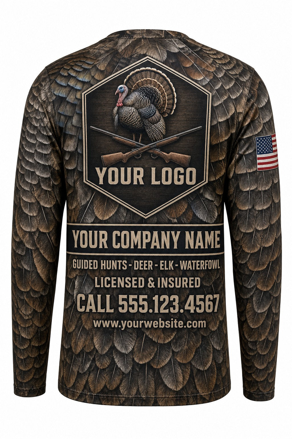 Turkey Feather Wrap Custom Hunting Team Uniform - custom crew uniform