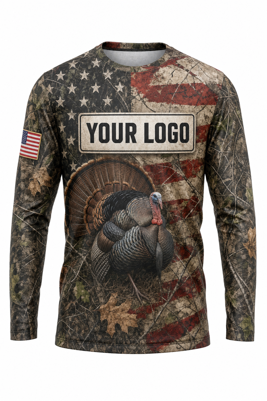 Turkey American Flag Custom Hunting Team Uniform - custom crew uniform