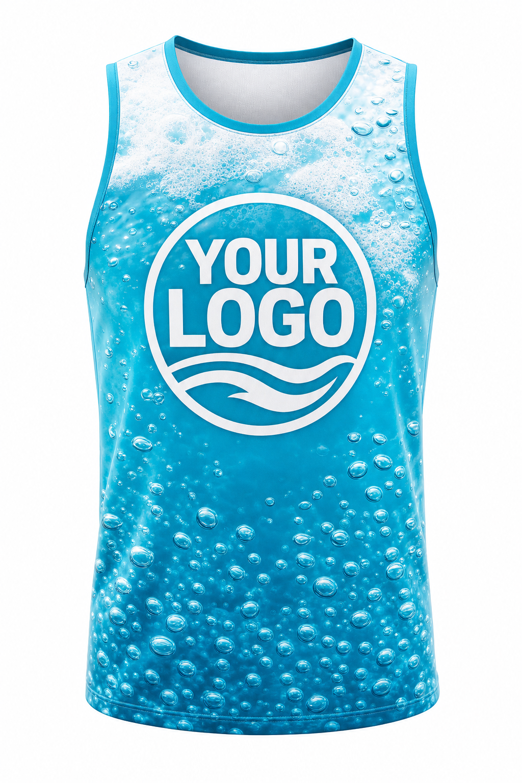 Turquoise Bubbles custom pool cleaning & service crew uniform Tank Top — front
