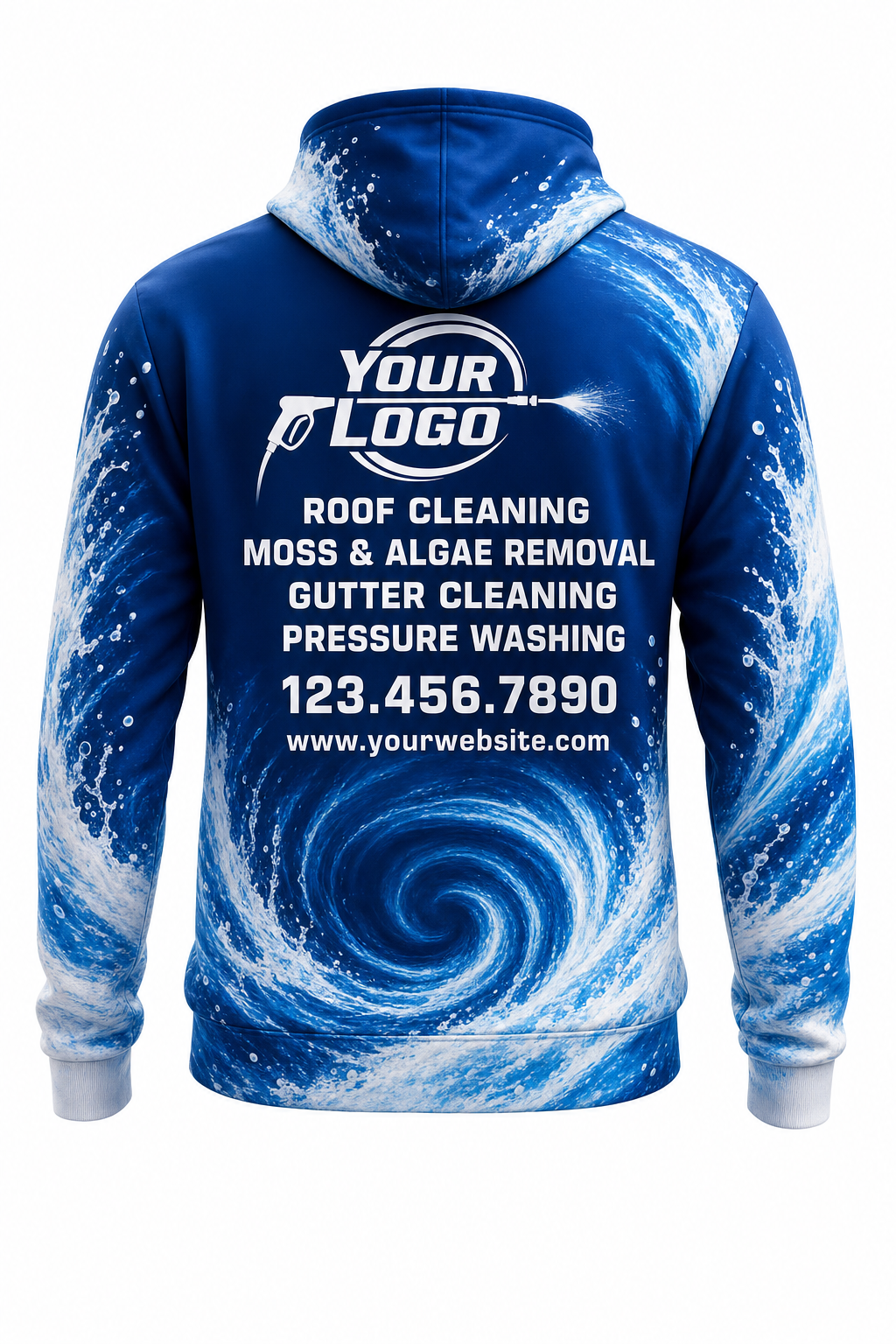 Typhoon Spiral custom roof cleaning & pressure washing crew uniform Hoodie — back