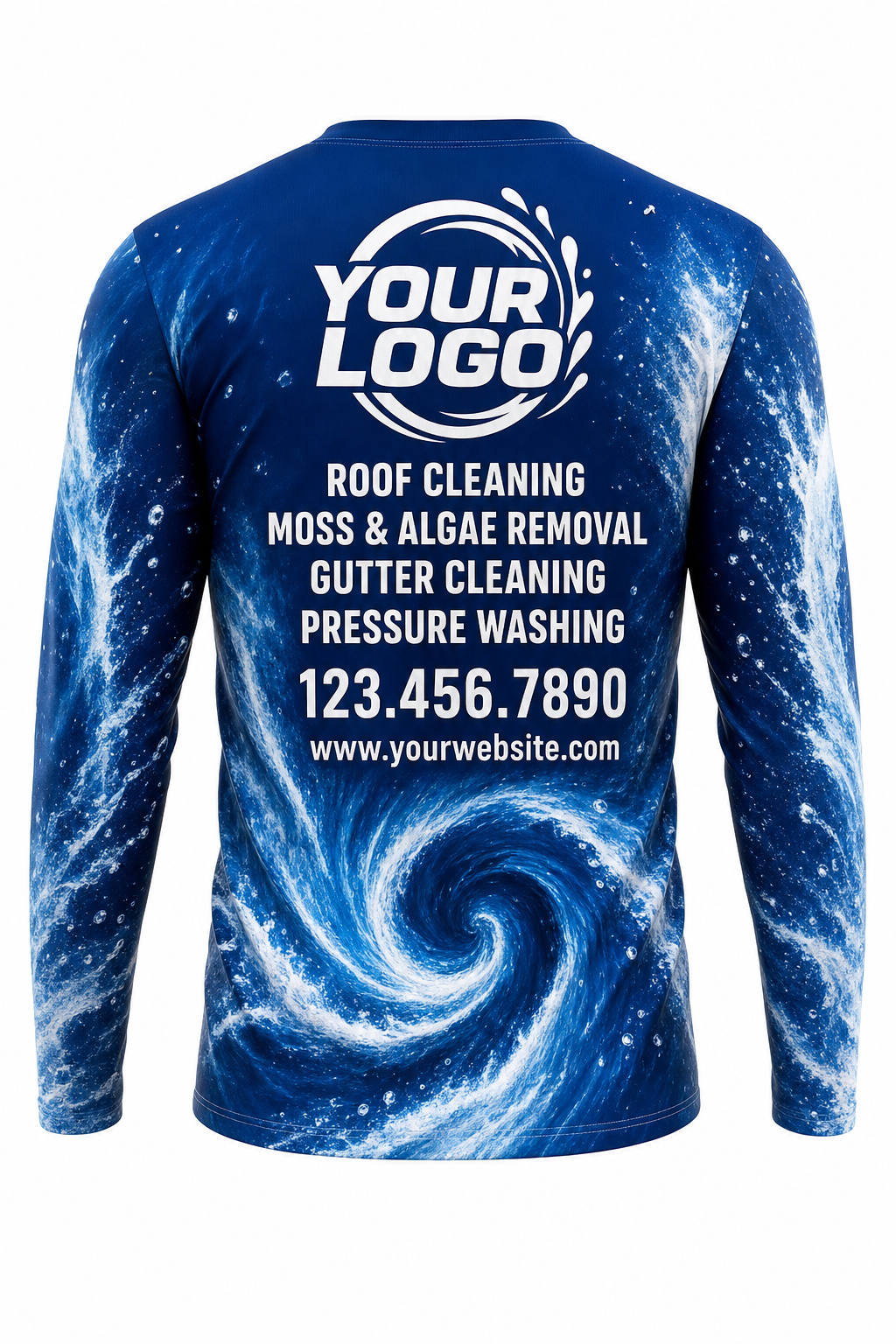 Typhoon Spiral custom roof cleaning & pressure washing crew uniform Long Sleeve — back