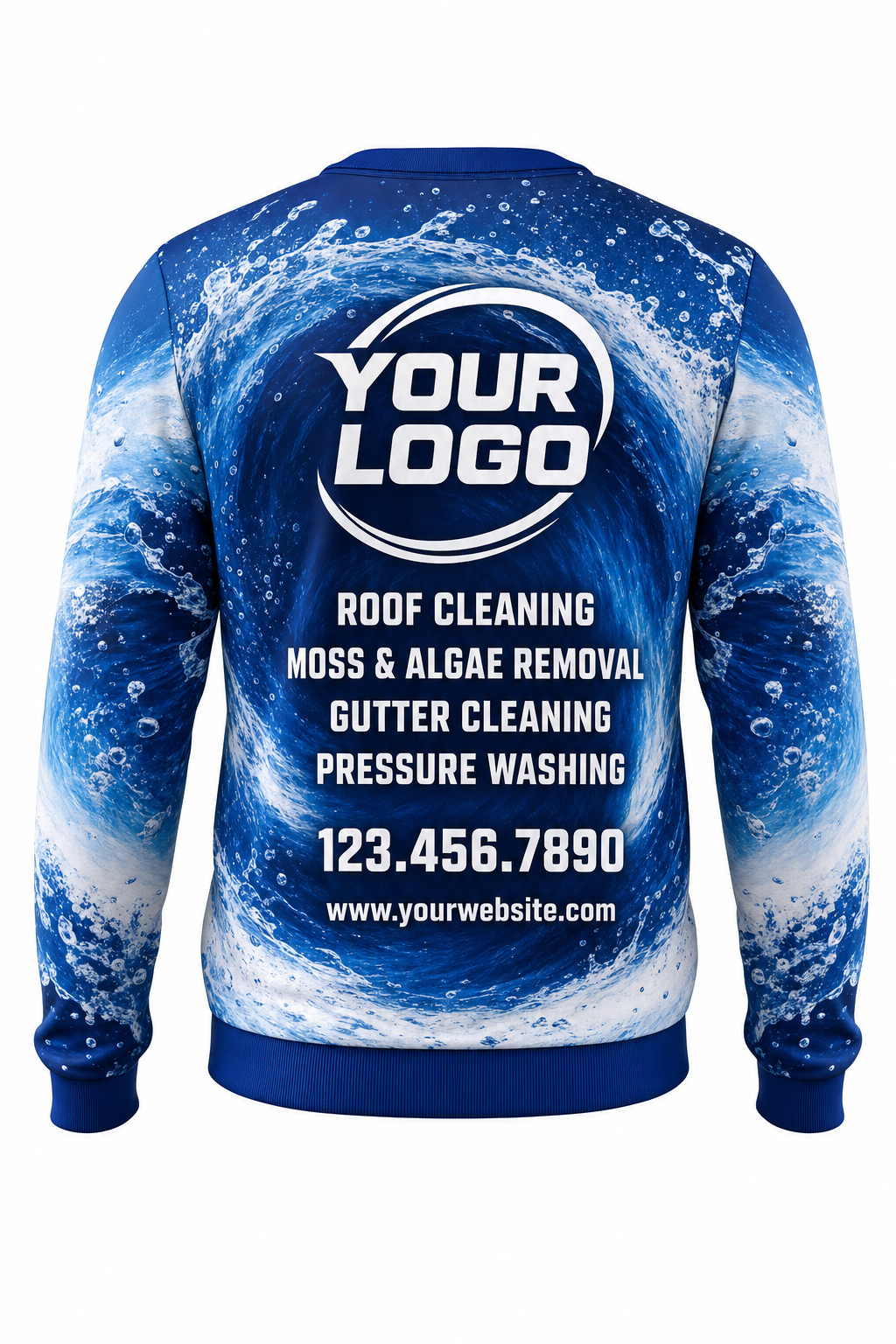 Typhoon Spiral custom roof cleaning & pressure washing crew uniform Sweatshirt — back
