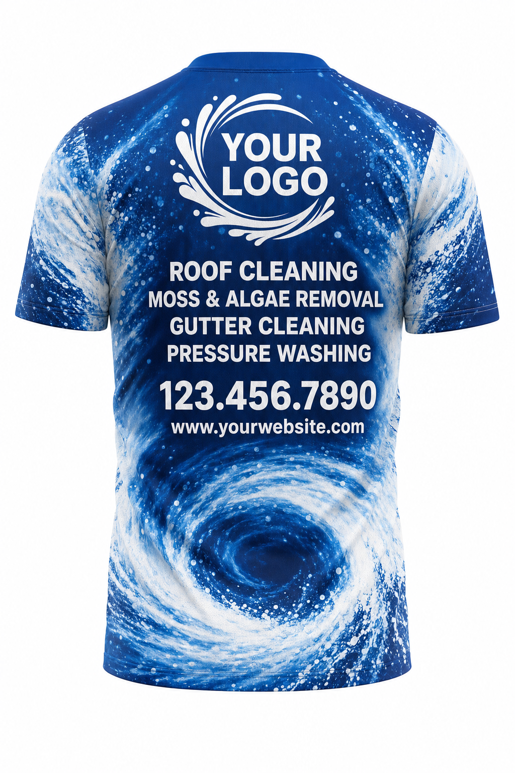 Typhoon Spiral custom roof cleaning & pressure washing crew uniform T-Shirt — back