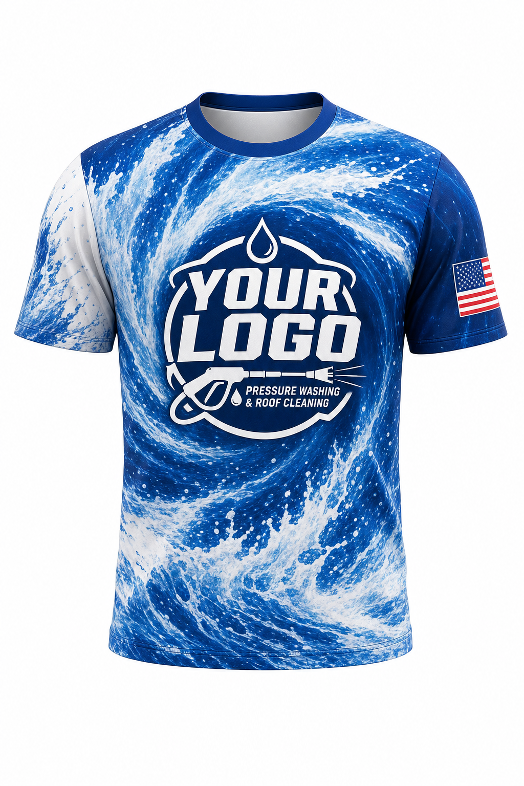 Typhoon Spiral custom roof cleaning & pressure washing crew uniform T-Shirt — front