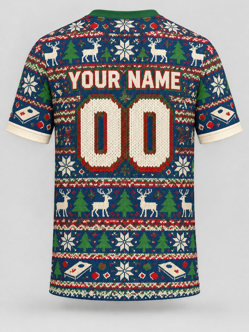 Ugly Sweater Bags custom cornhole team jersey, back