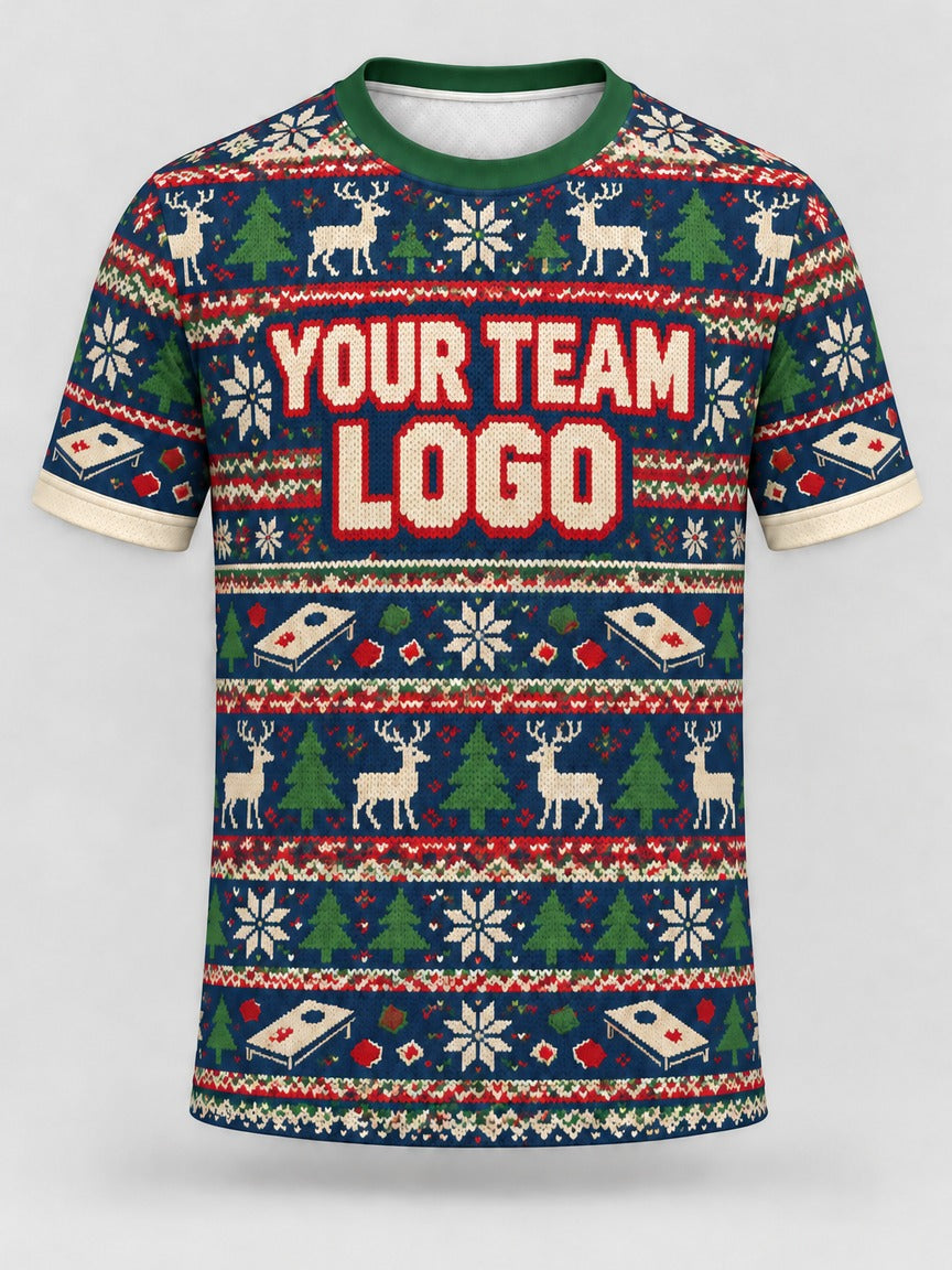 Ugly Sweater Bags custom cornhole team jersey, front