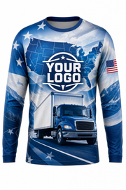 USA Route custom moving & junk removal crew uniform Long Sleeve — front