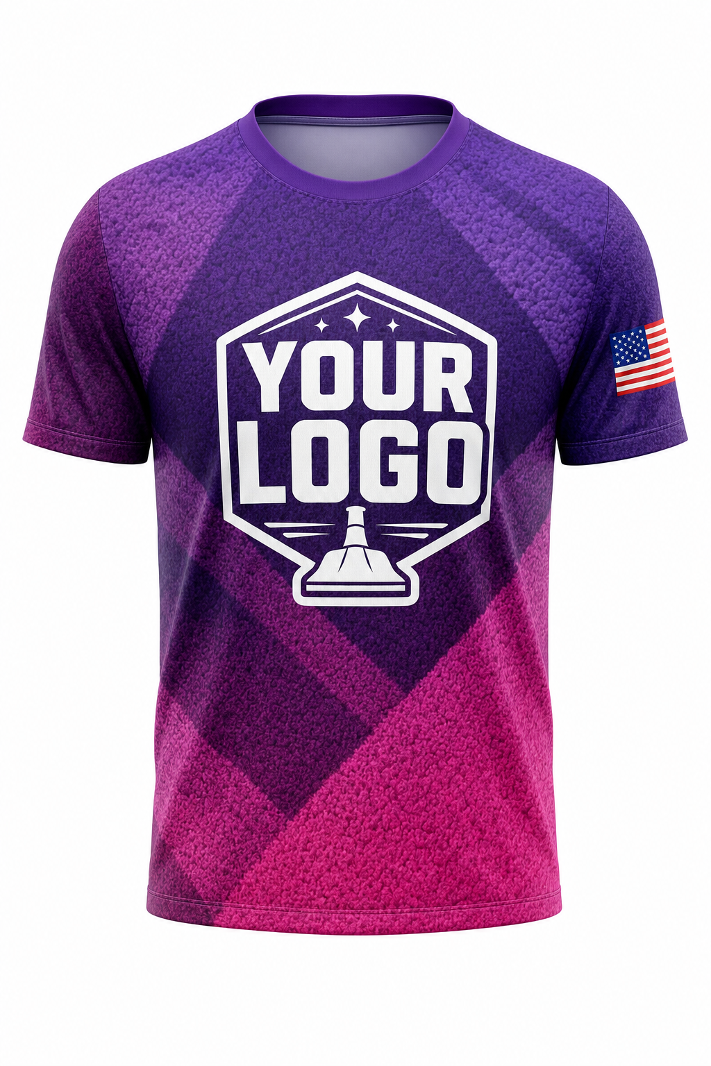 Violet Fiber custom carpet cleaning crew uniform t-shirt — front (tee-front)