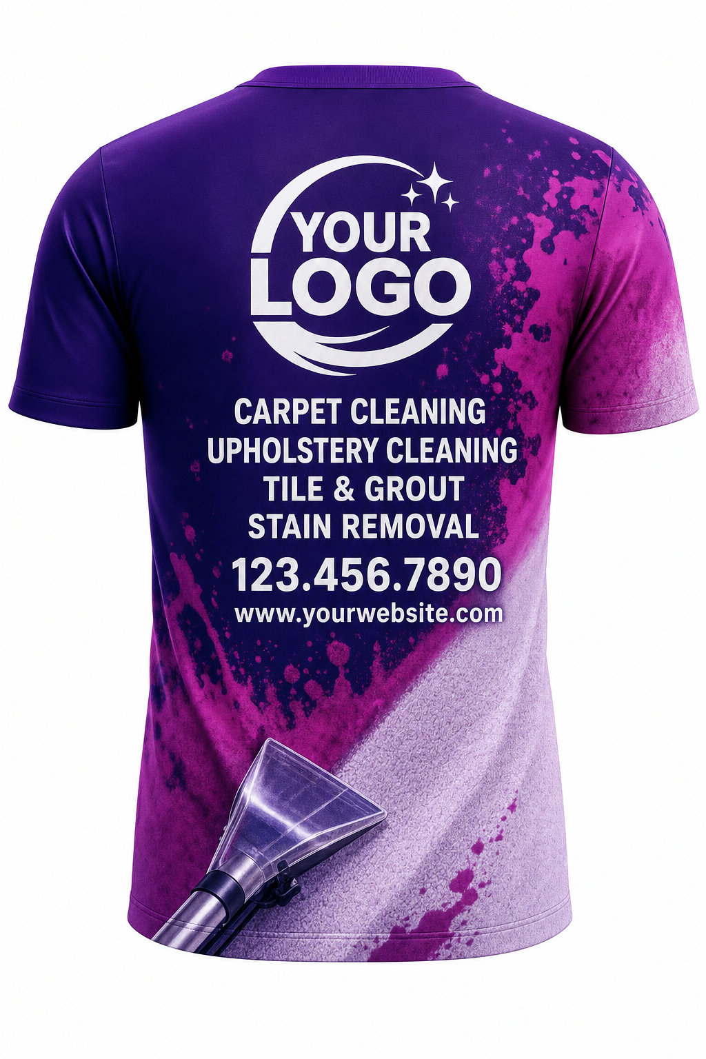 Violet Stain-Lift custom carpet cleaning crew uniform t-shirt — back (tee-back)
