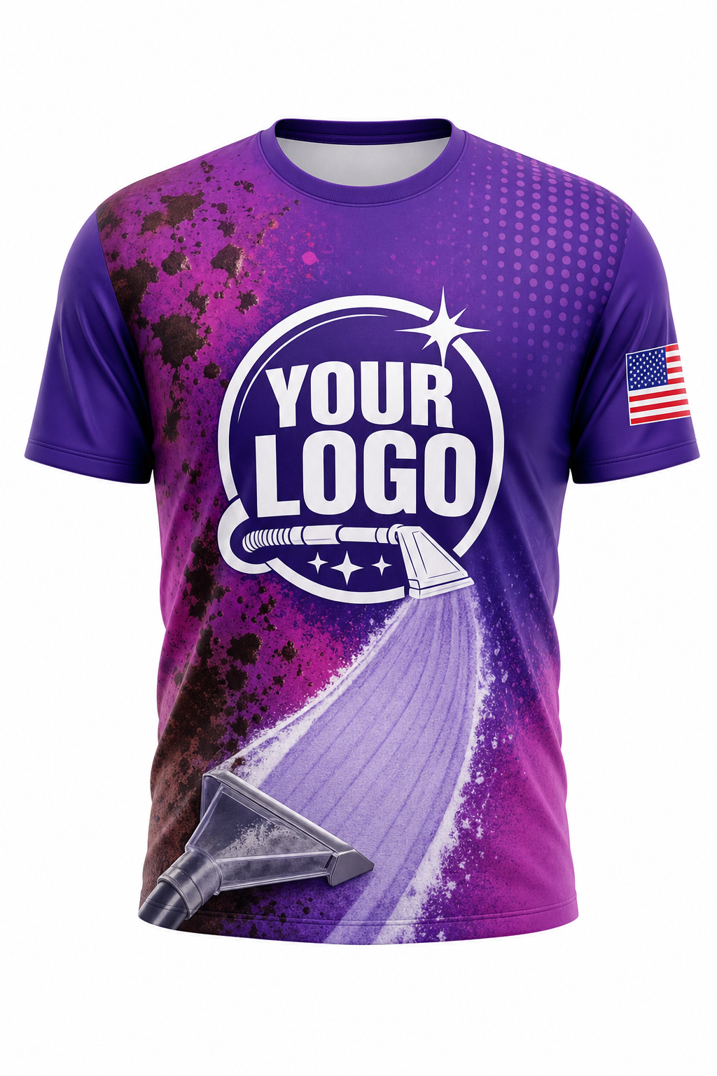 Violet Stain-Lift custom carpet cleaning crew uniform t-shirt — front (tee-front)