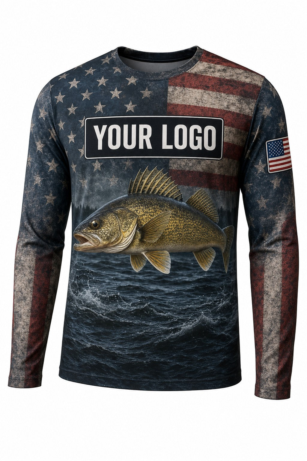 Walleye Flag Custom Fishing Team Uniform - custom crew uniform