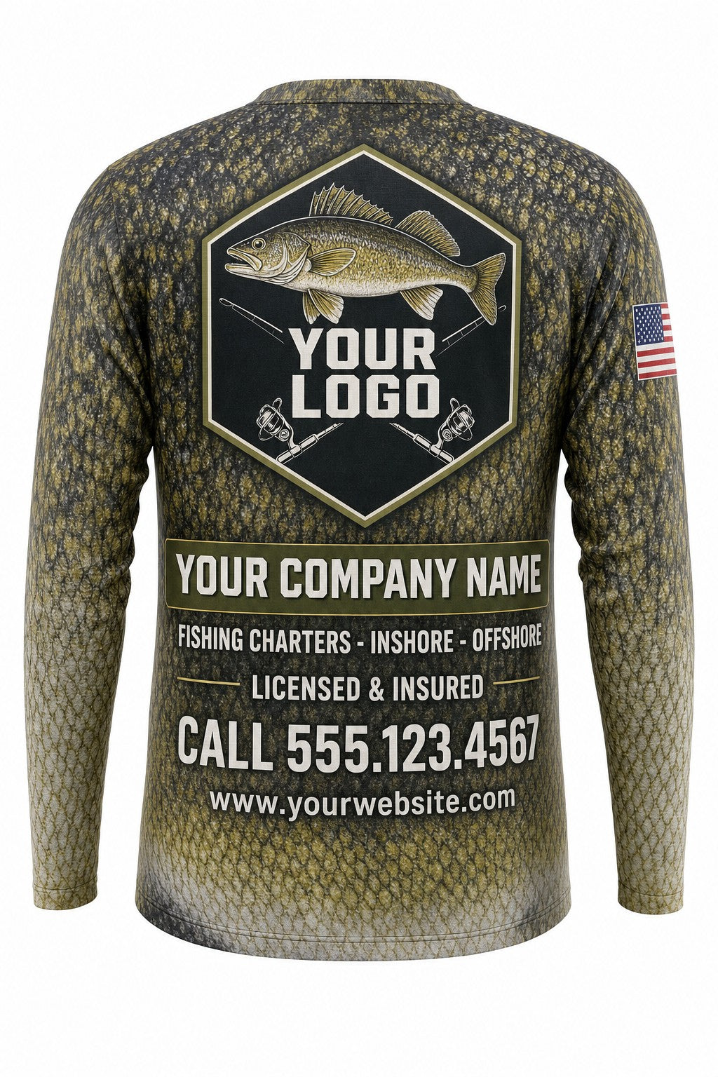Walleye Scale Wrap Custom Fishing Team Uniform - custom crew uniform