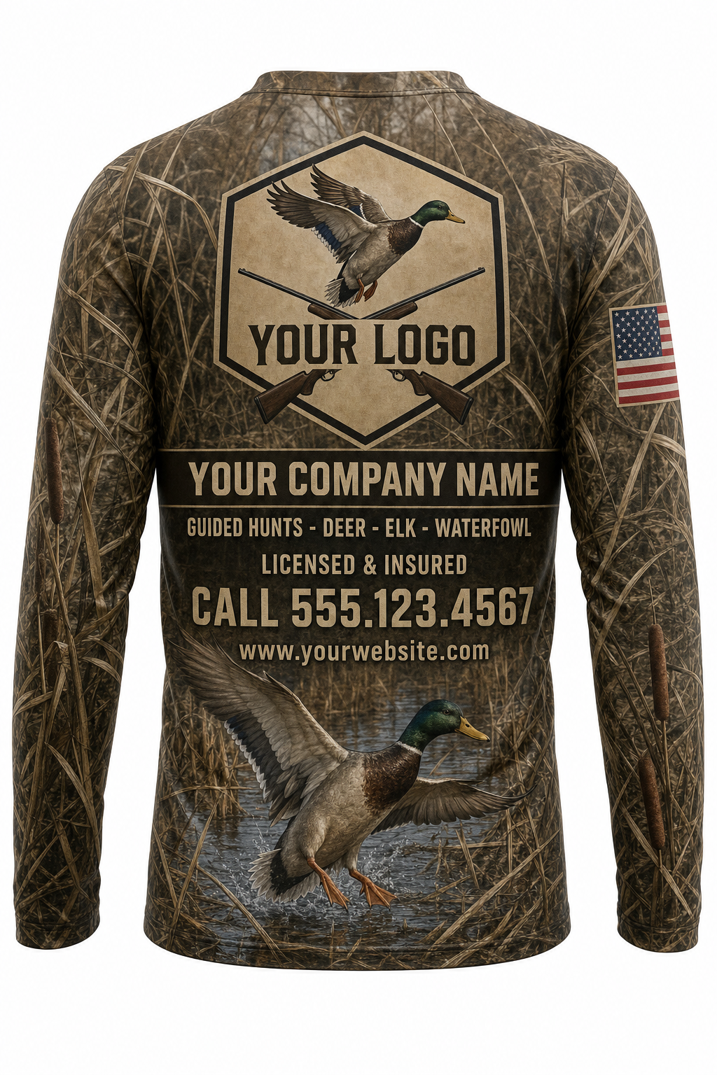 Waterfowl Marsh Mallard Custom Hunting Team Uniform - custom crew uniform