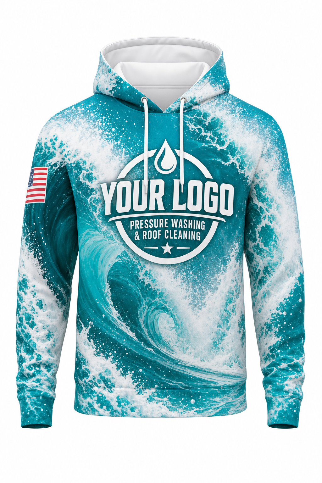 Wave Break custom roof cleaning & pressure washing crew uniform Hoodie — front