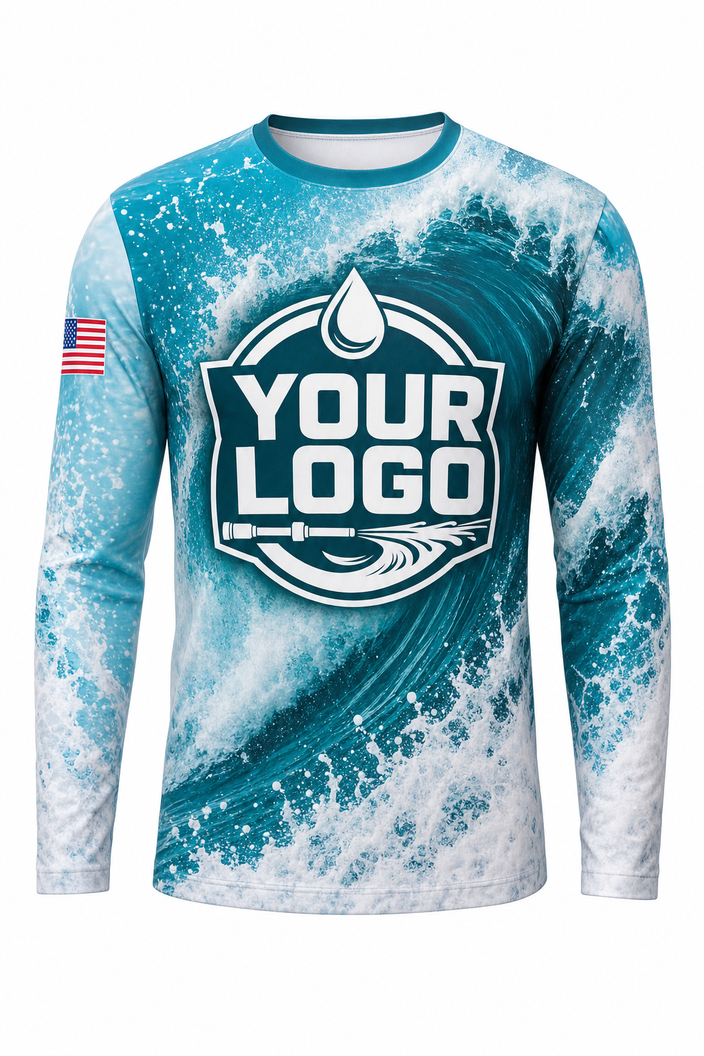 Wave Break custom roof cleaning & pressure washing crew uniform Long Sleeve — front