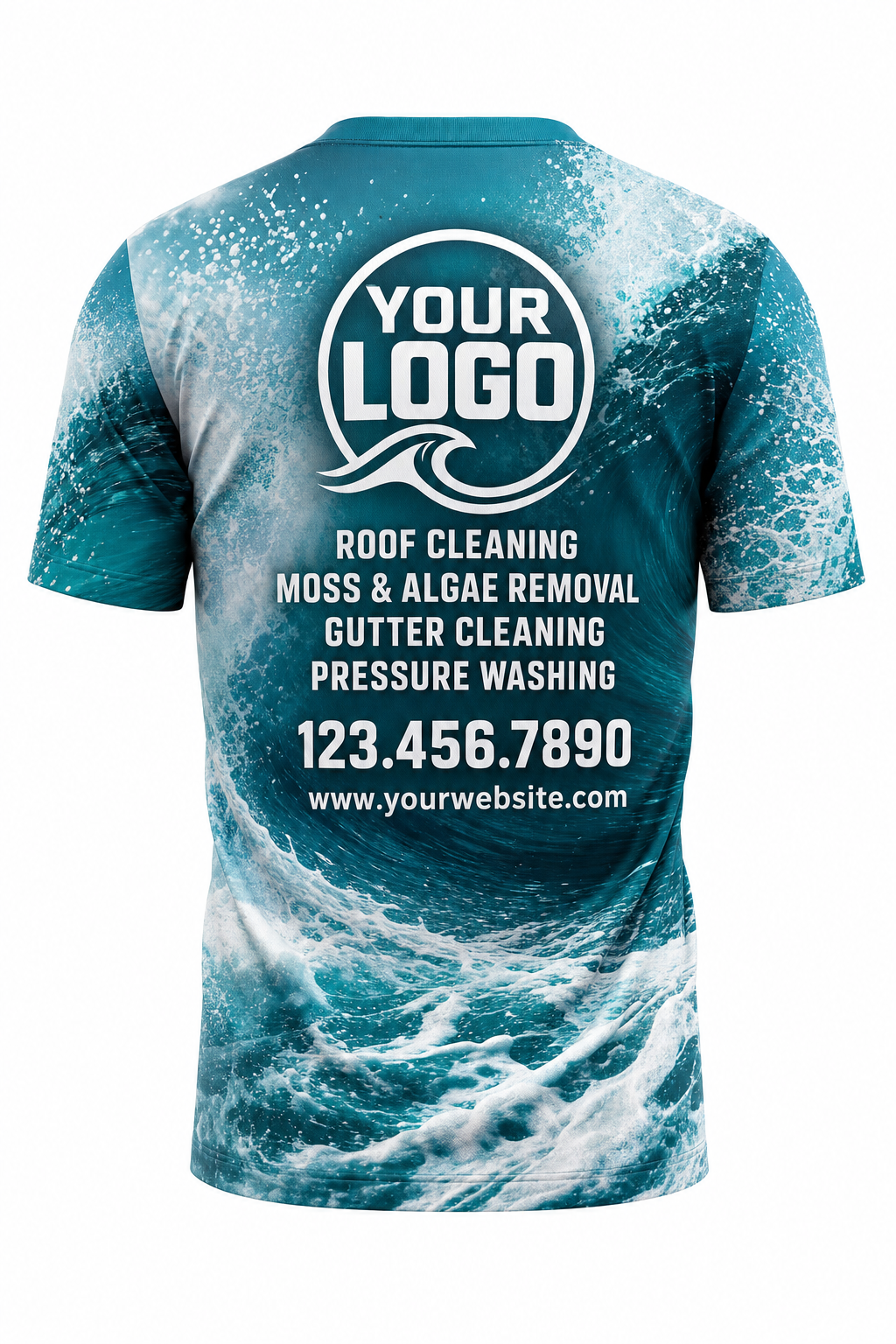 Wave Break custom roof cleaning & pressure washing crew uniform T-Shirt — back