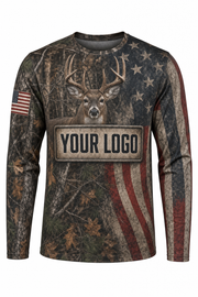 Whitetail American Flag Custom Hunting Team Uniform - custom crew uniform