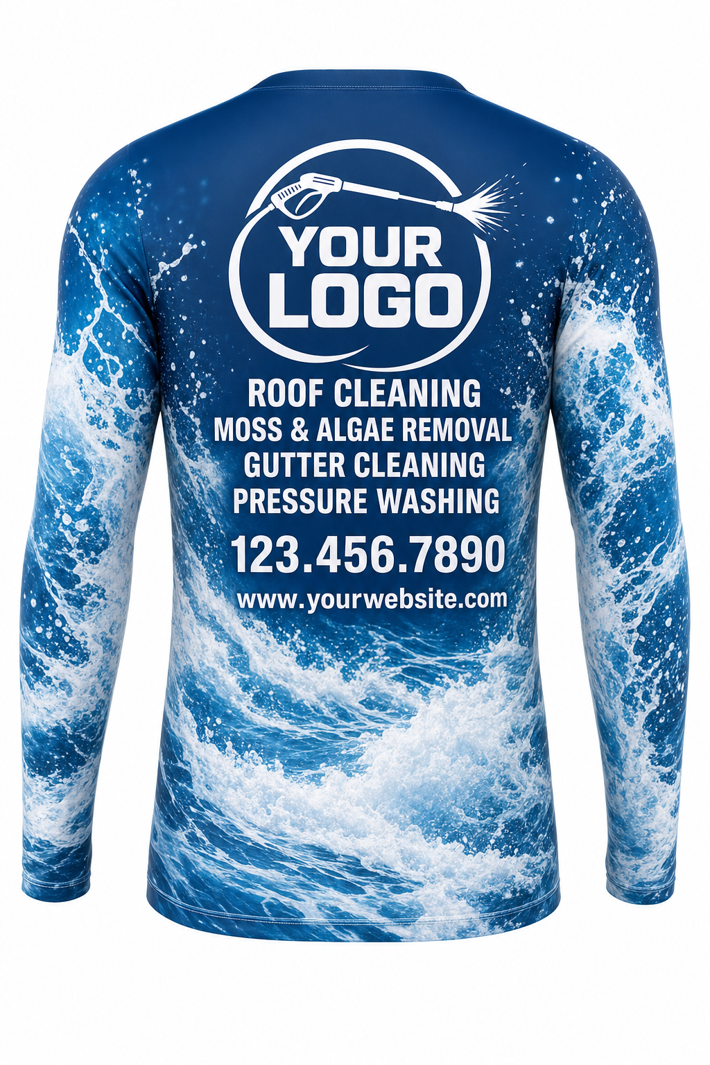 Whitewater Rapids custom roof cleaning & pressure washing crew uniform Long Sleeve — back