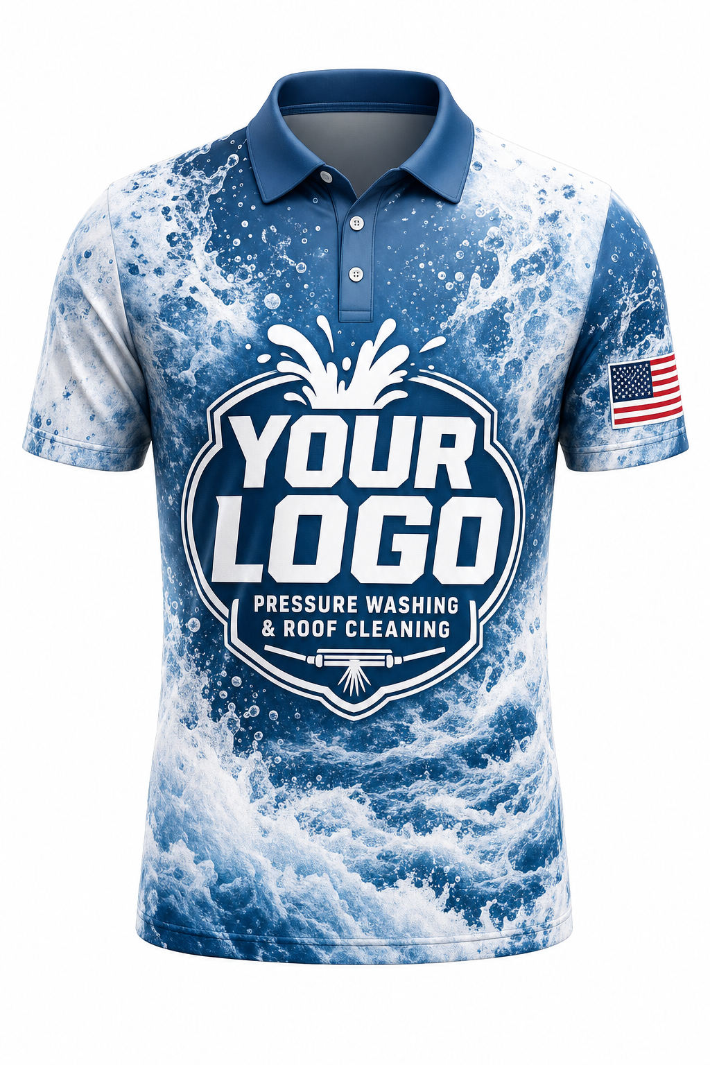 Whitewater Rapids custom roof cleaning & pressure washing crew uniform Polo — front