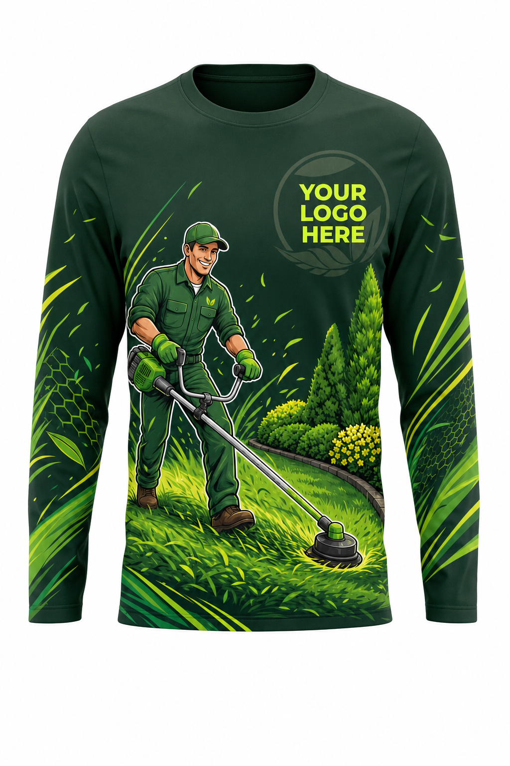 Groundskeeper Pro — Lawn Care Crew Long Sleeve (Custom AOP)