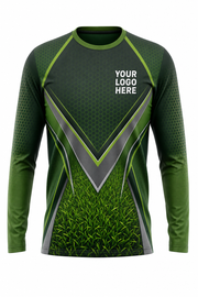 Silver Chevron Turf — Lawn Care Crew Long Sleeve (Custom AOP)