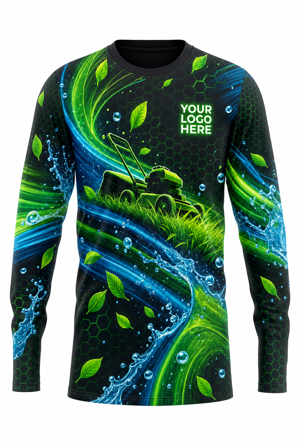 Hydro Patriot Mow — Lawn Care Crew Long Sleeve (Custom AOP)