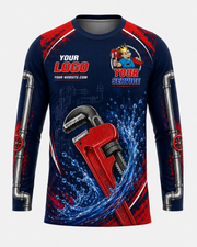Wrench King custom plumbing crew uniform, front