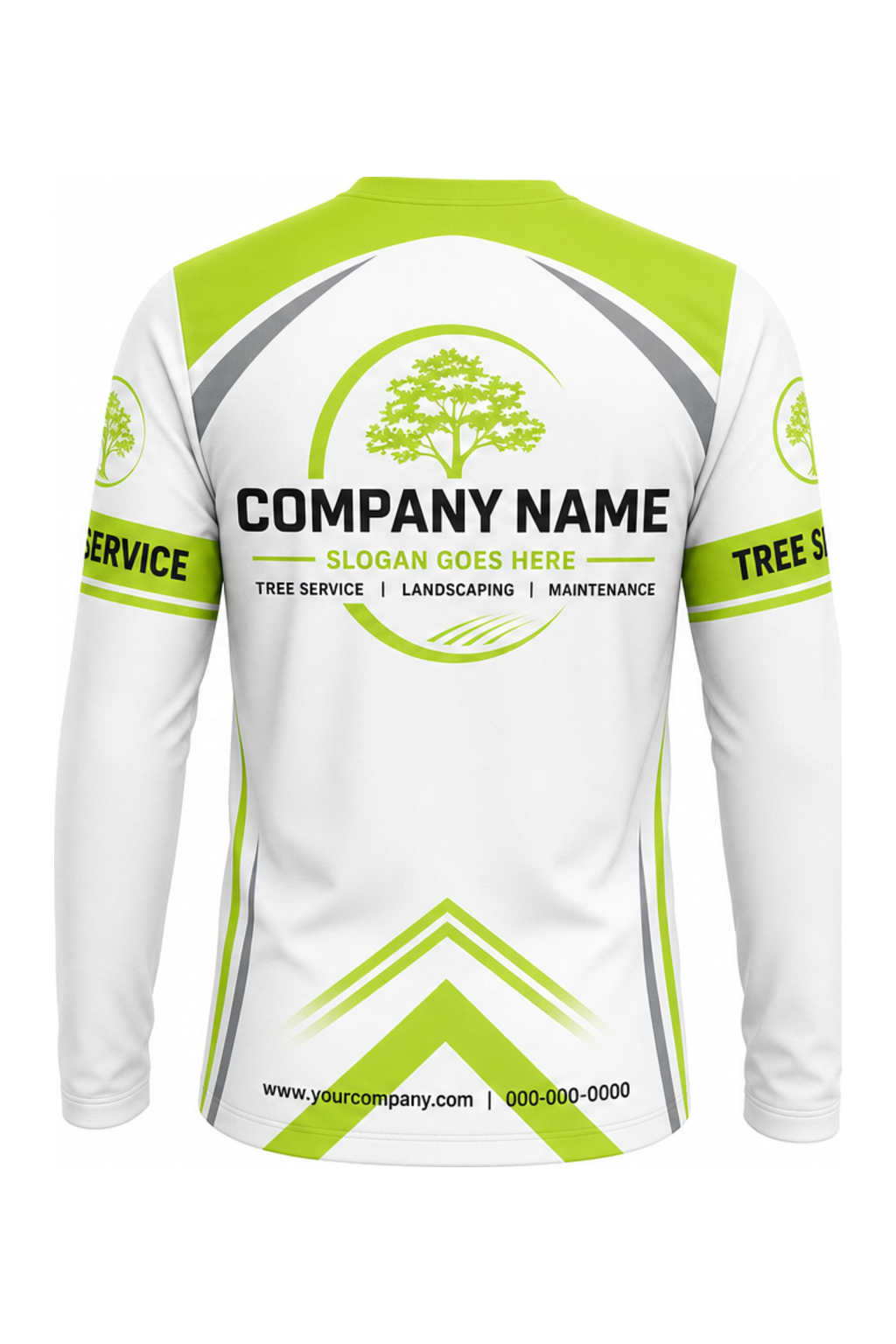 White Custom Work Crew — Long Sleeve #01 back