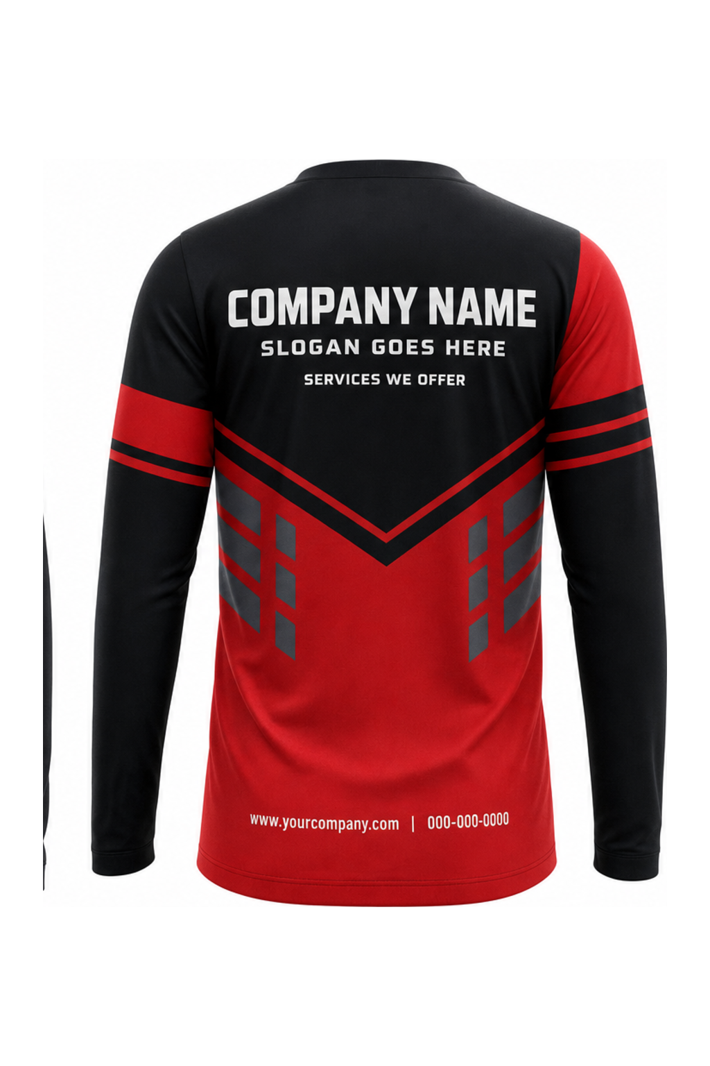 Black Custom Work Crew — Long Sleeve #04 back