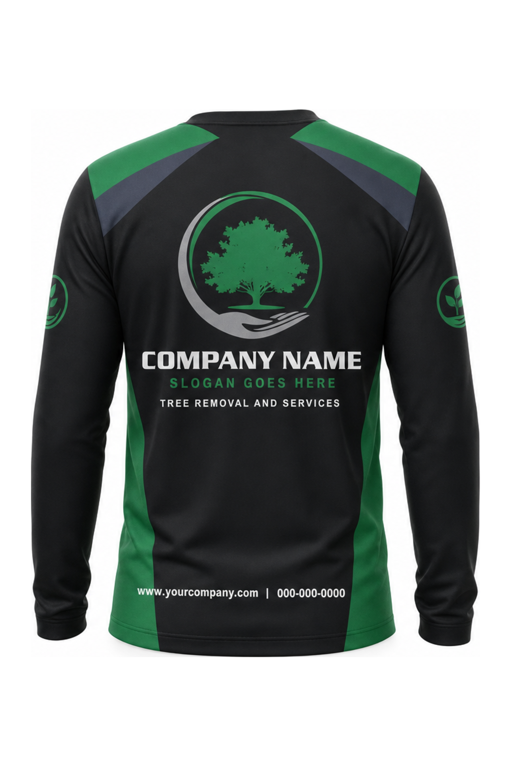 Black Custom Work Crew — Long Sleeve #05 back