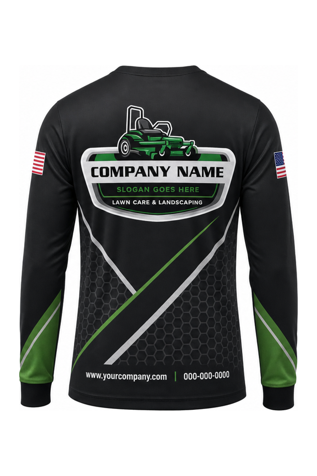 Black Custom Work Crew — Long Sleeve #06 back