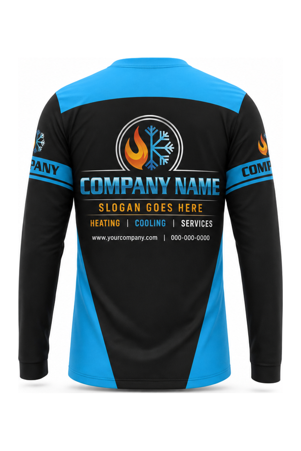 Black Custom Work Crew — Long Sleeve #07 back