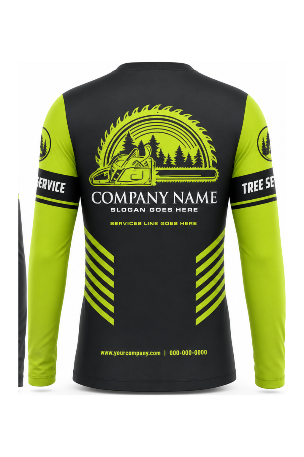 Black Custom Work Crew — Long Sleeve #09 back