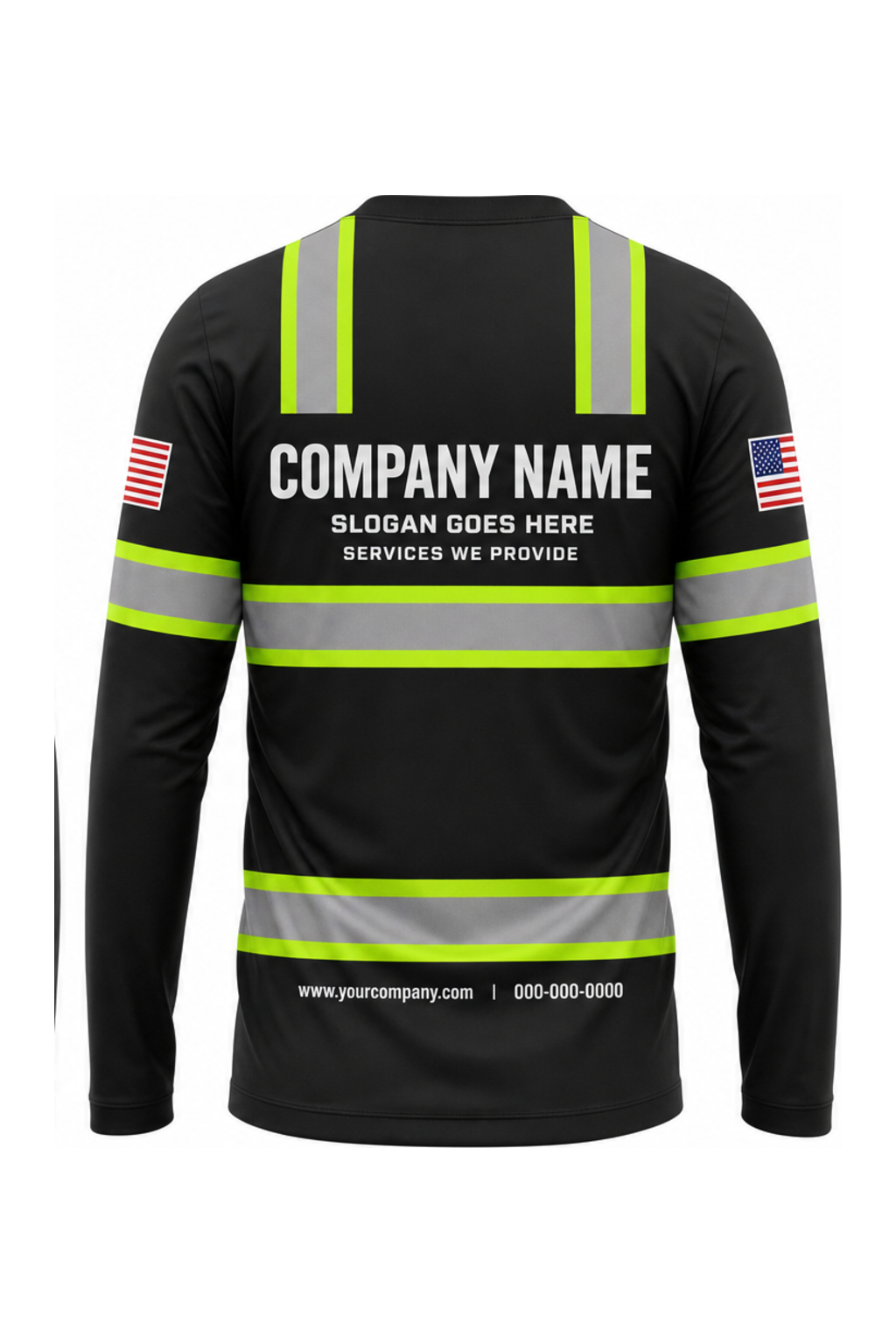 Black Custom Work Crew — Long Sleeve #10 back