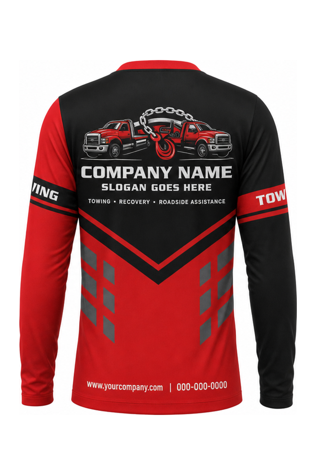 Black Custom Work Crew — Long Sleeve #11 back