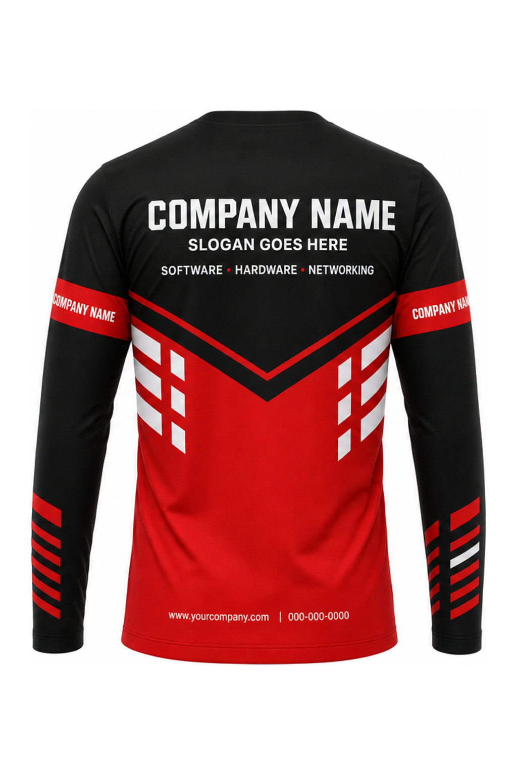 Black Custom Work Crew — Long Sleeve #12 back