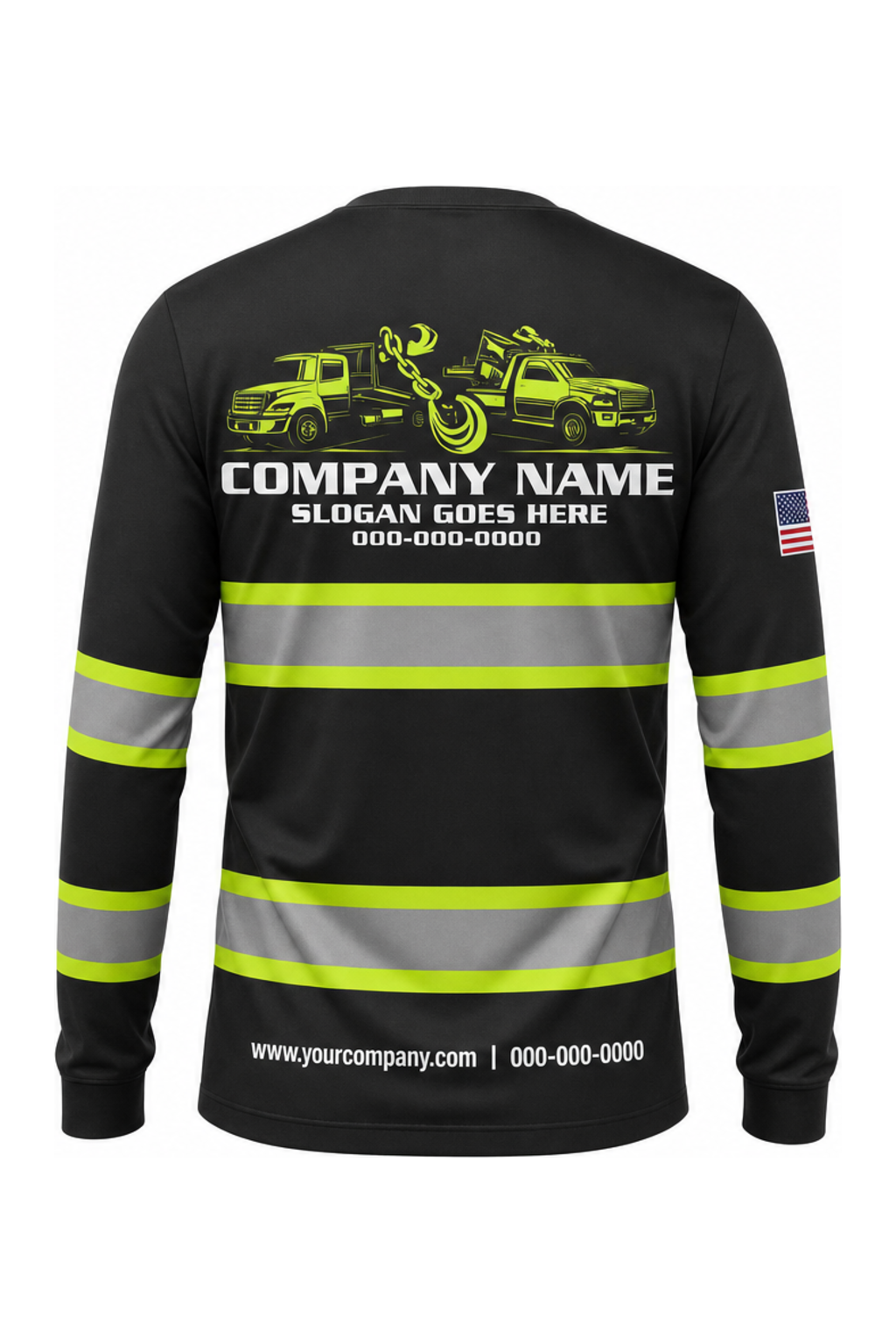 Black Custom Work Crew — Long Sleeve #13 back