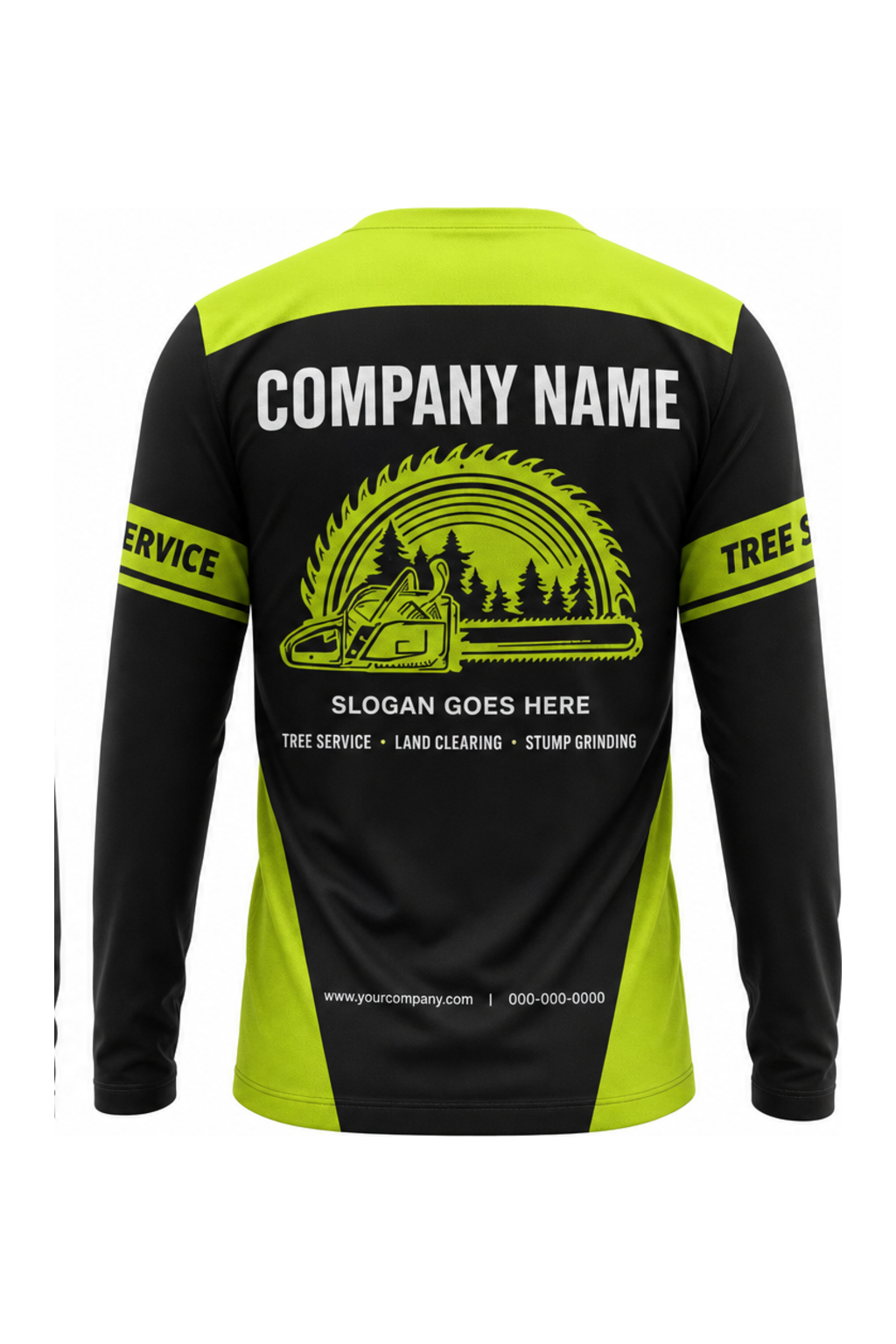 Black Custom Work Crew — Long Sleeve #14 back