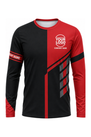 Red/Black Custom Work Crew — Long Sleeve #03 front