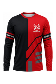 Red/Black Custom Work Crew — Long Sleeve #04 front