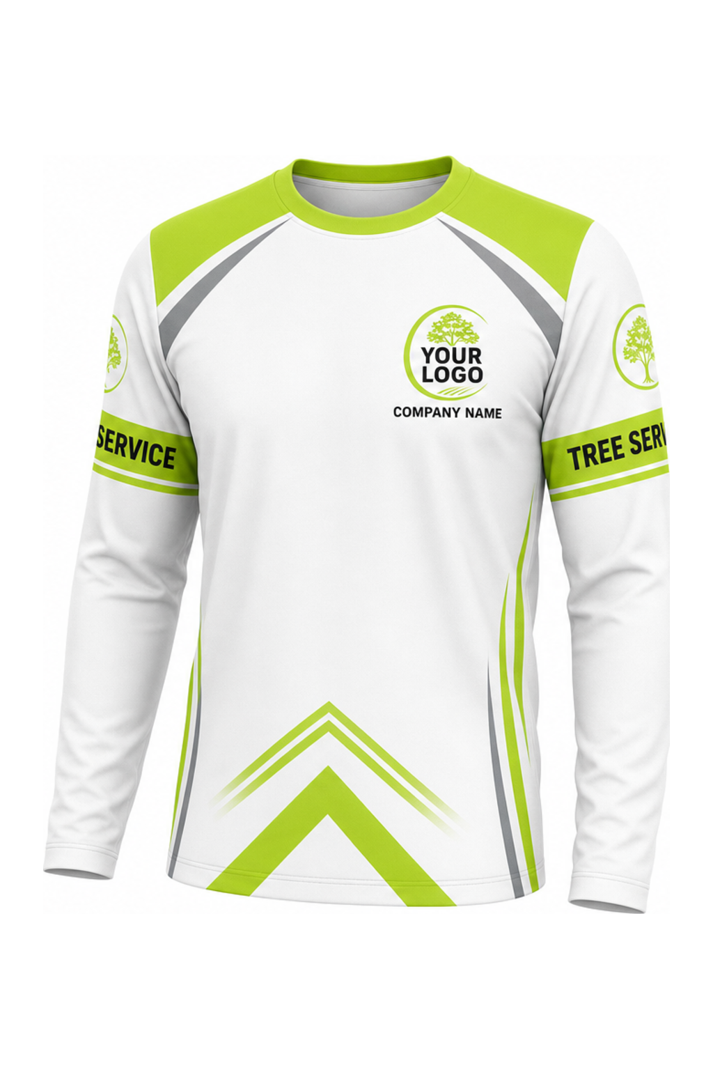 White Custom Work Crew — Long Sleeve #01 front