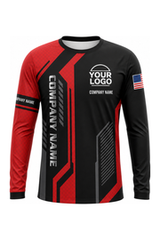 Black Custom Work Crew — Long Sleeve #03 front