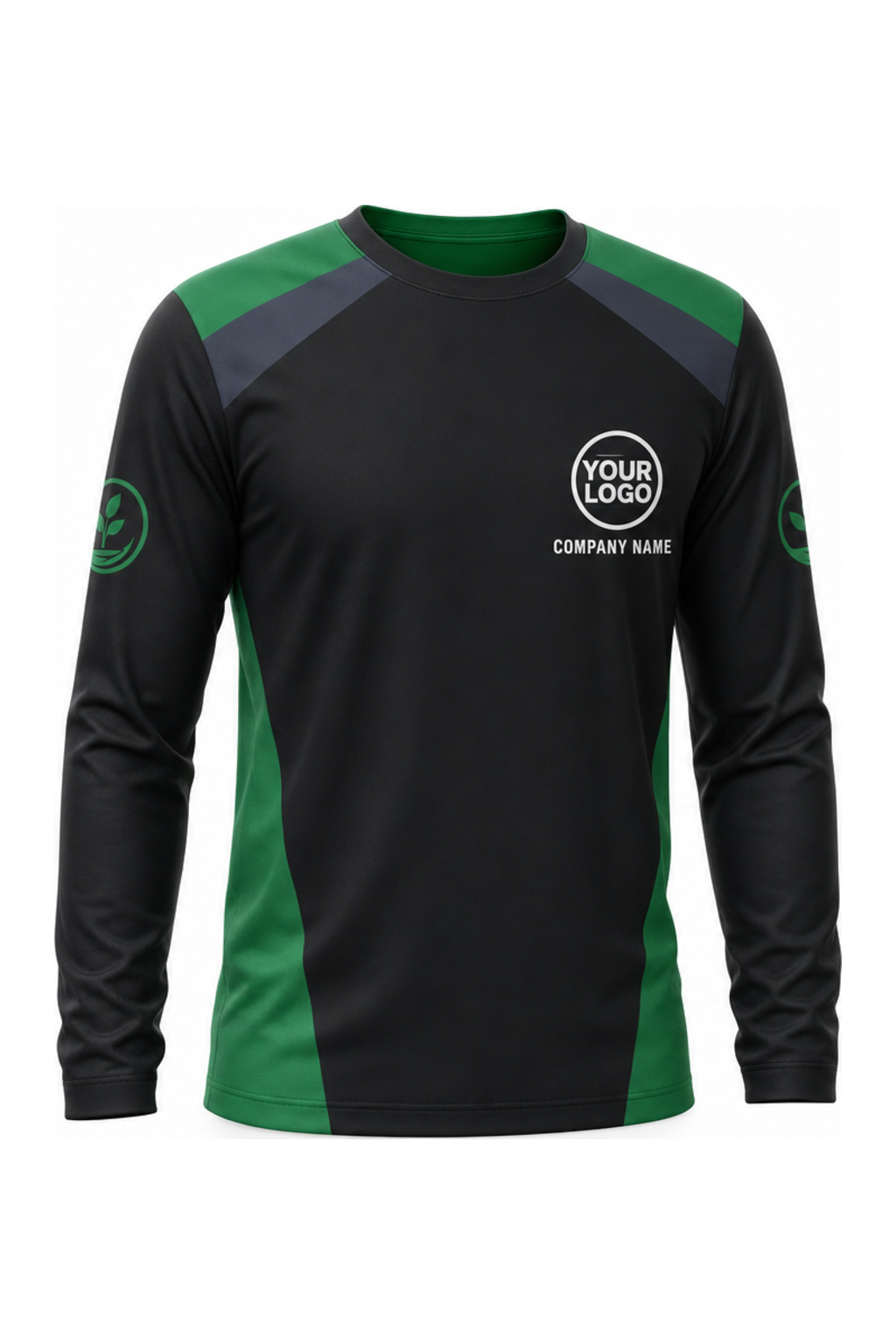 Black Custom Work Crew — Long Sleeve #05 front