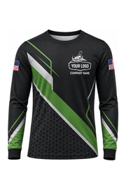 Black Custom Work Crew — Long Sleeve #06 front