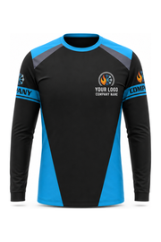 Black Custom Work Crew — Long Sleeve #07 front